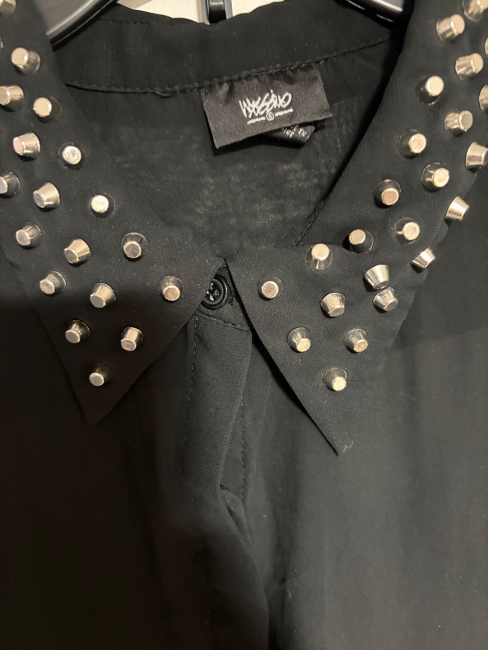 Mossimo Black Stud-Embellished Sheer Blouse - Picture 3 of 9